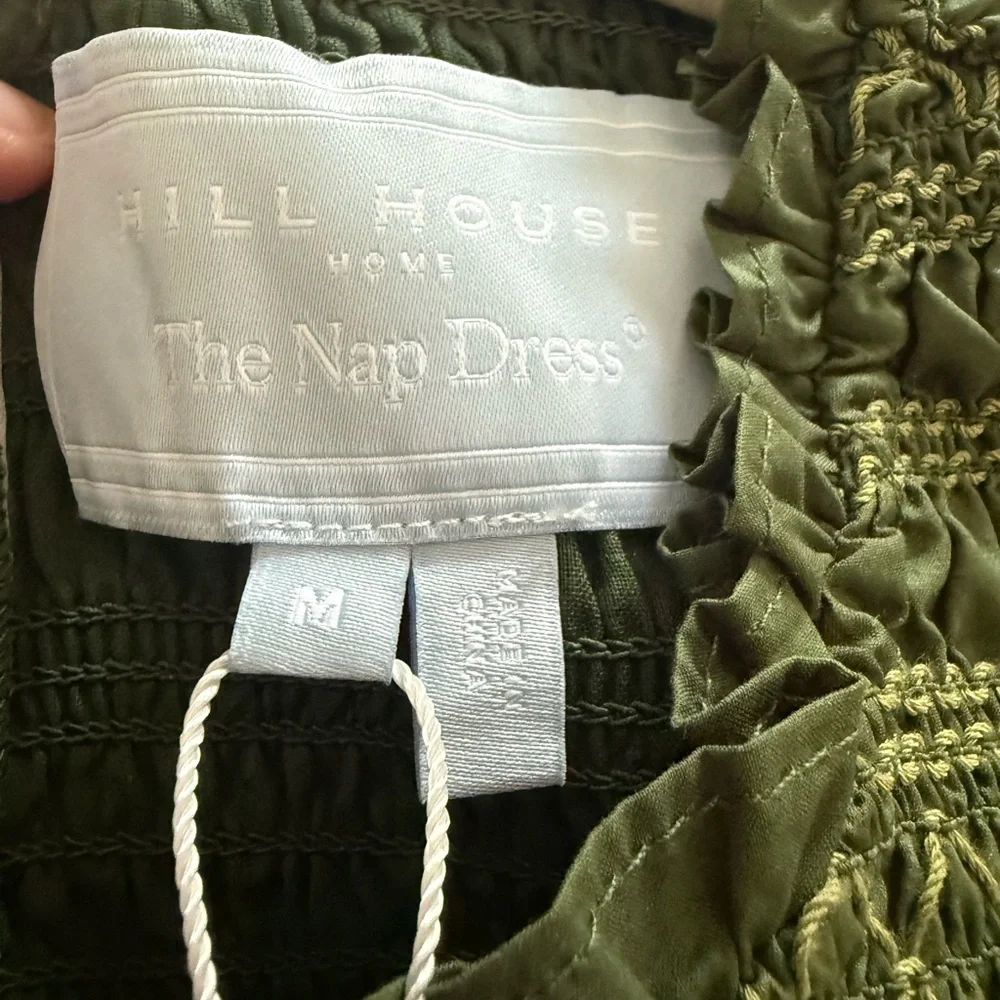 Hill House Olive Green Smocked Mini Dress - Picture 4 of 4